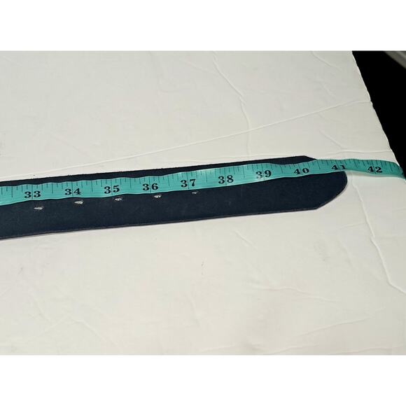 Silver Creek Collection Black Leather Belt 38 Solud Pattern USA - Picture 11 of 11